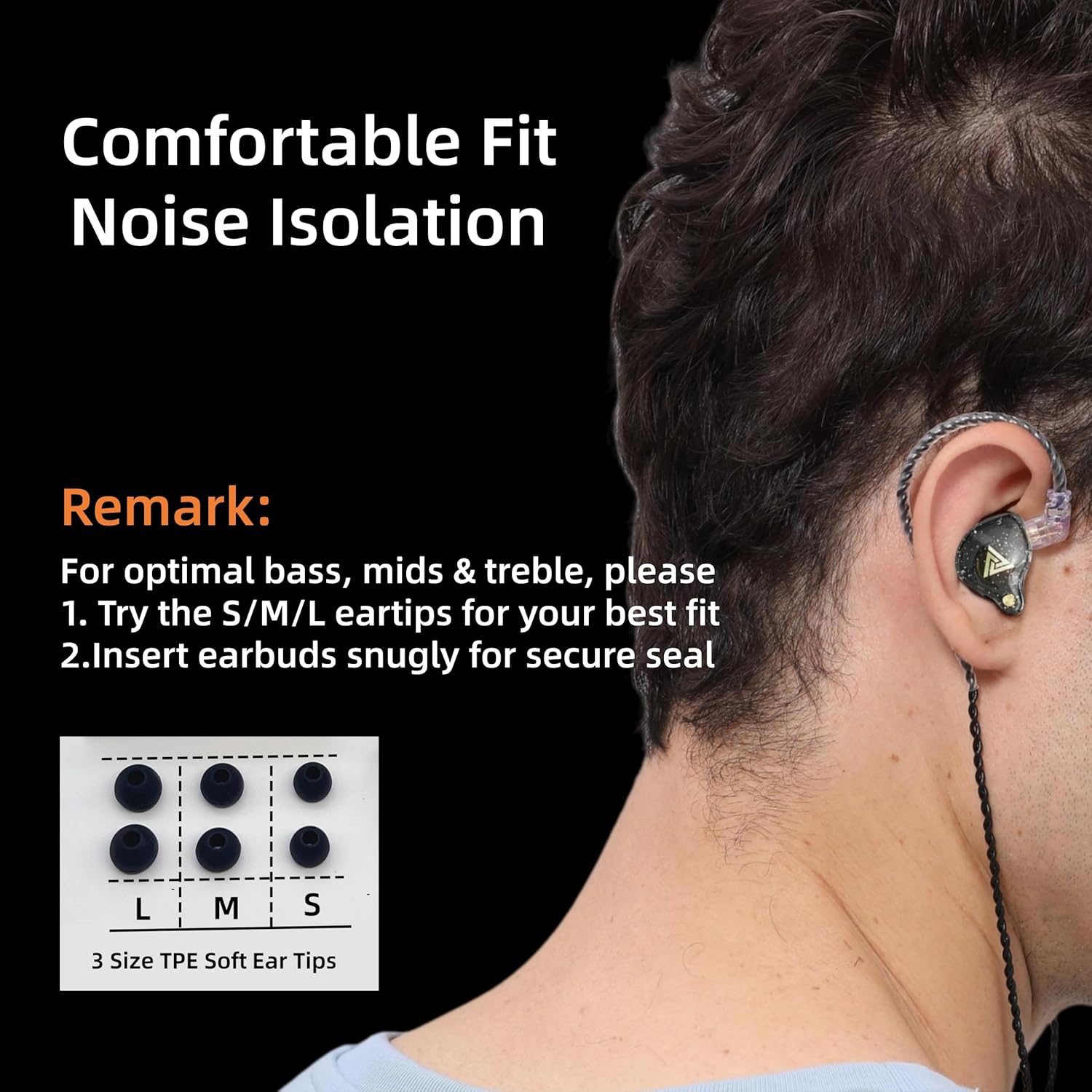 HJX QKZ AK6 Pro Wired IEM for Gaming Earbuds with MIC, in Ear Monitor Headphones, Deep Bass Sound, 1DD 11mm Dynamic Driver, IEM for Music Video Calling (Black)