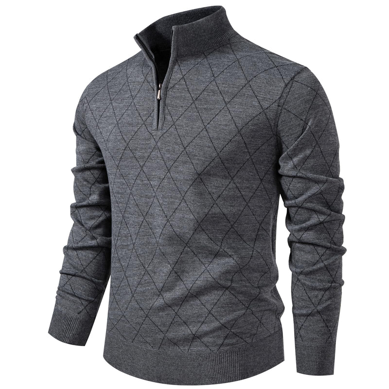 Mylldey 1/4 Zip Pullover Mens Sweaters Lightweight Pullover Soft Men's Knit Long Sleeve Sweater-12