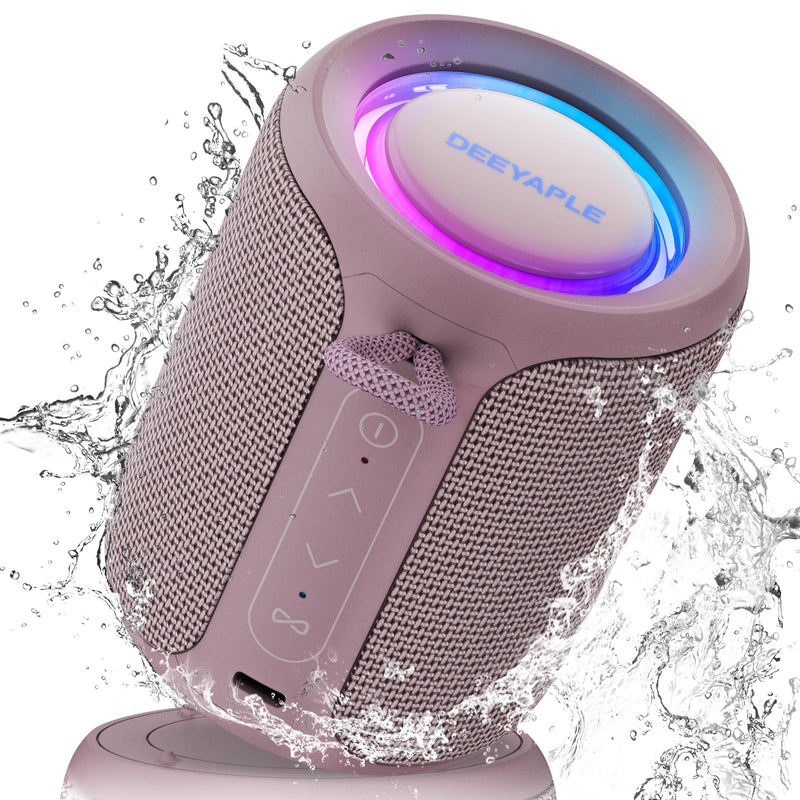 Bluetooth Speaker Wireless,IP67 Waterproof & Dustproof Portable Speaker with Lights,15W Loud Stereo Sound, 2500mAh Battery All Day Playtime, TWS Pairing, BT5.3, Home/Party/Outdoor/Beach (Black)