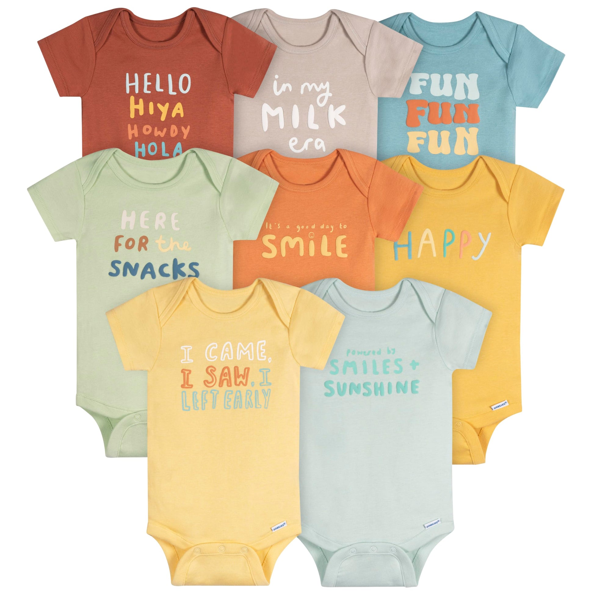 Onesies Brand unisex-baby 8-pack Short Sleeve Mix & Match Bodysuits