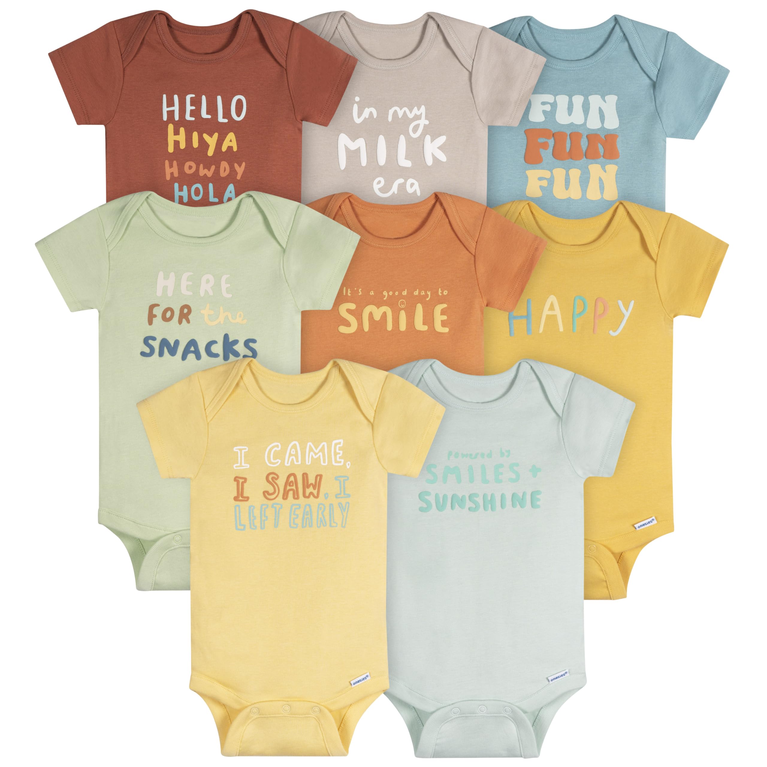 Onesies Brand unisex-baby 8-pack Short Sleeve Mix & Match Bodysuits