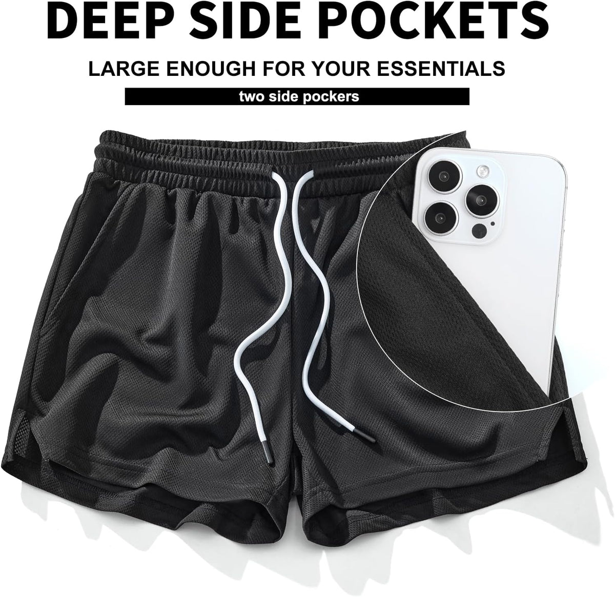 AIMPACT Mens Mesh Running Shorts 3 Inch Quick Dry Lightweight Gym Workout Athletic Shorts for Men with Pockets