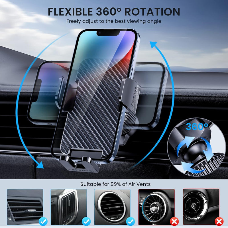 Phone Mount for Car Holders Cell Phon Holder Hands Free Phone Stand for Car Vent Automobile Mount Fit iPhone Android Smartphoe Universal Camera Mount Stabilizers