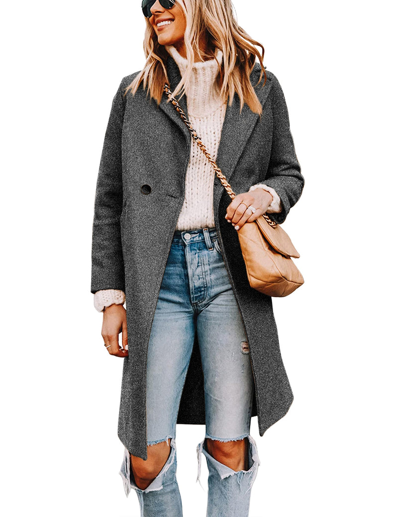 Tanming Women's Wool Pea Coats Long Trench Coats Jackets