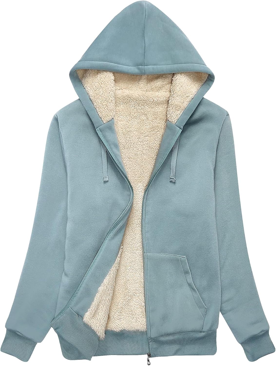 Little Beauty Womens Zip Up Hoodies Winter Thick Fleece Lined Hooded Jacket Casual Cozy Warm Sweatshirt Coat-13