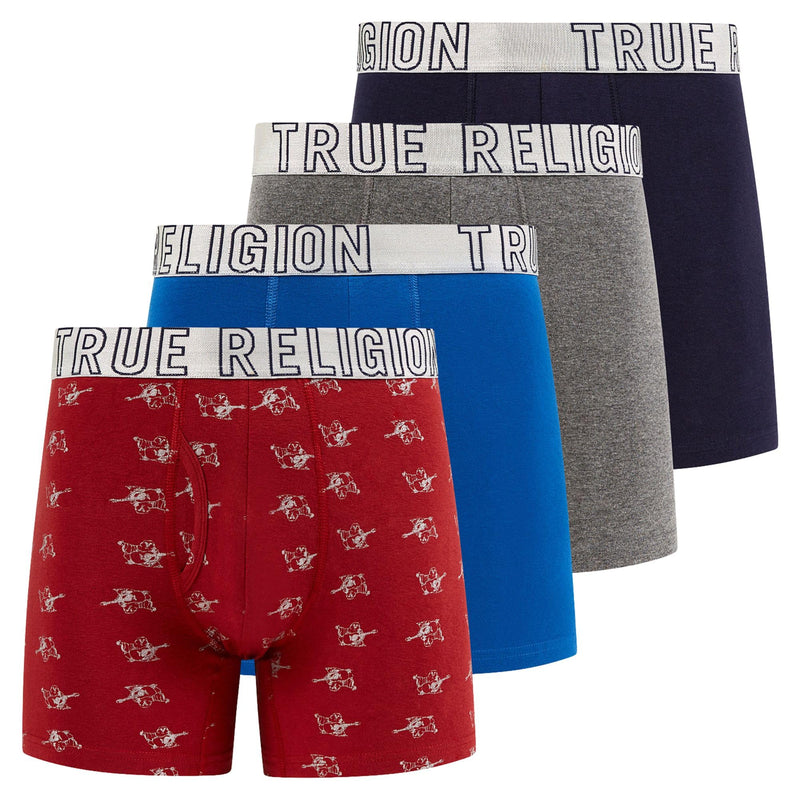 True Religion Mens Boxer Briefs Cotton Stretch Underwear for Men Pack of 4-8