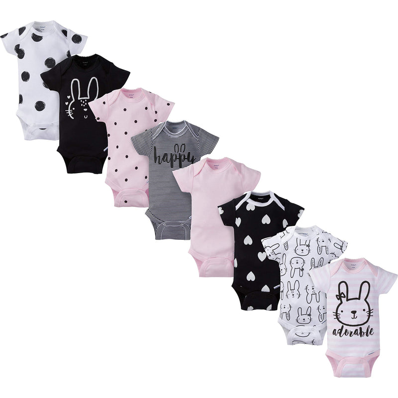 Gerber baby-girls 8-pack Short Sleeve Onesies Bodysuits