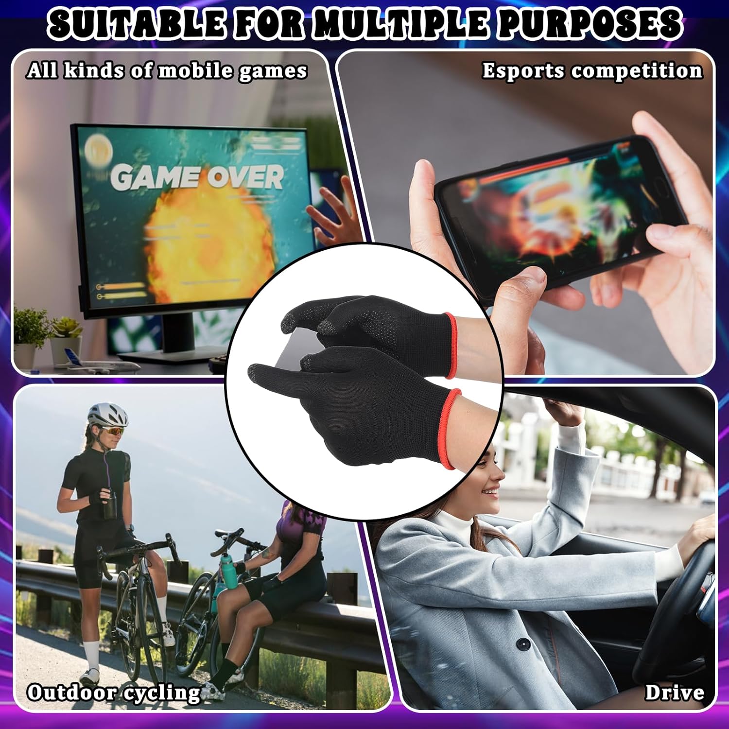 Anti-Sweat Breathable Mobile Finger Sleeve, Mobile Game Gloves, Ultra-Thin Mobile Gaming Gloves for Sweaty Hands, Cold Hands, High-Ranking Players Mobile Game Streamer