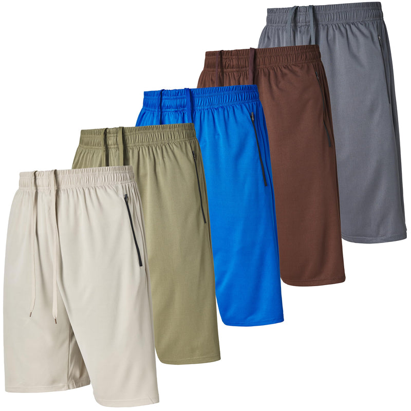 Ultra Performance Mens 5 Pack Athletic Running Shorts, Loose fit Basketball Gym Workout Shorts for Men with Zippered Pockets
