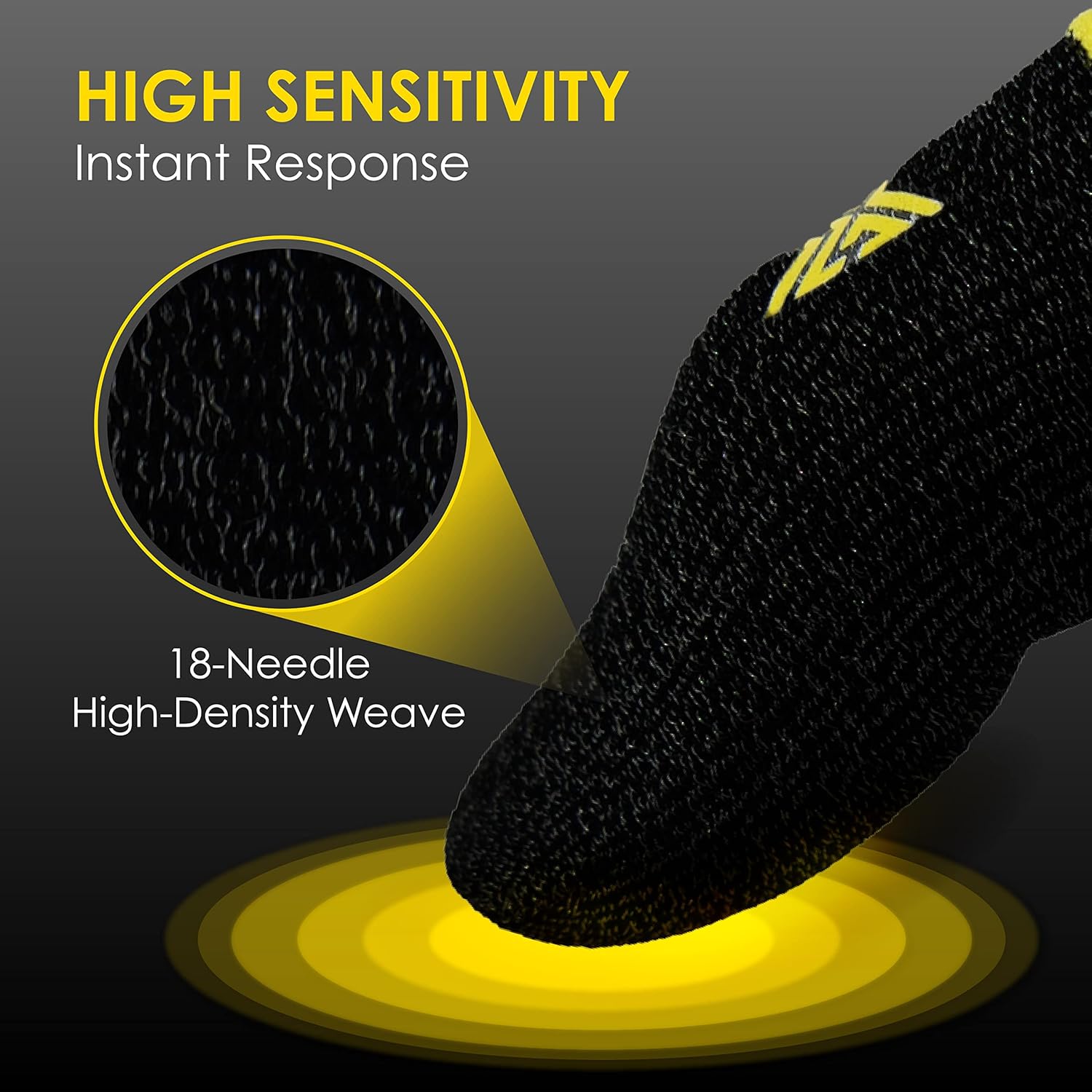 MGC ClawSocks 6 Pack Carbon, Gamer Finger & Thumb Sleeves, Mobile Gaming Stabilizer & Compression Support Black