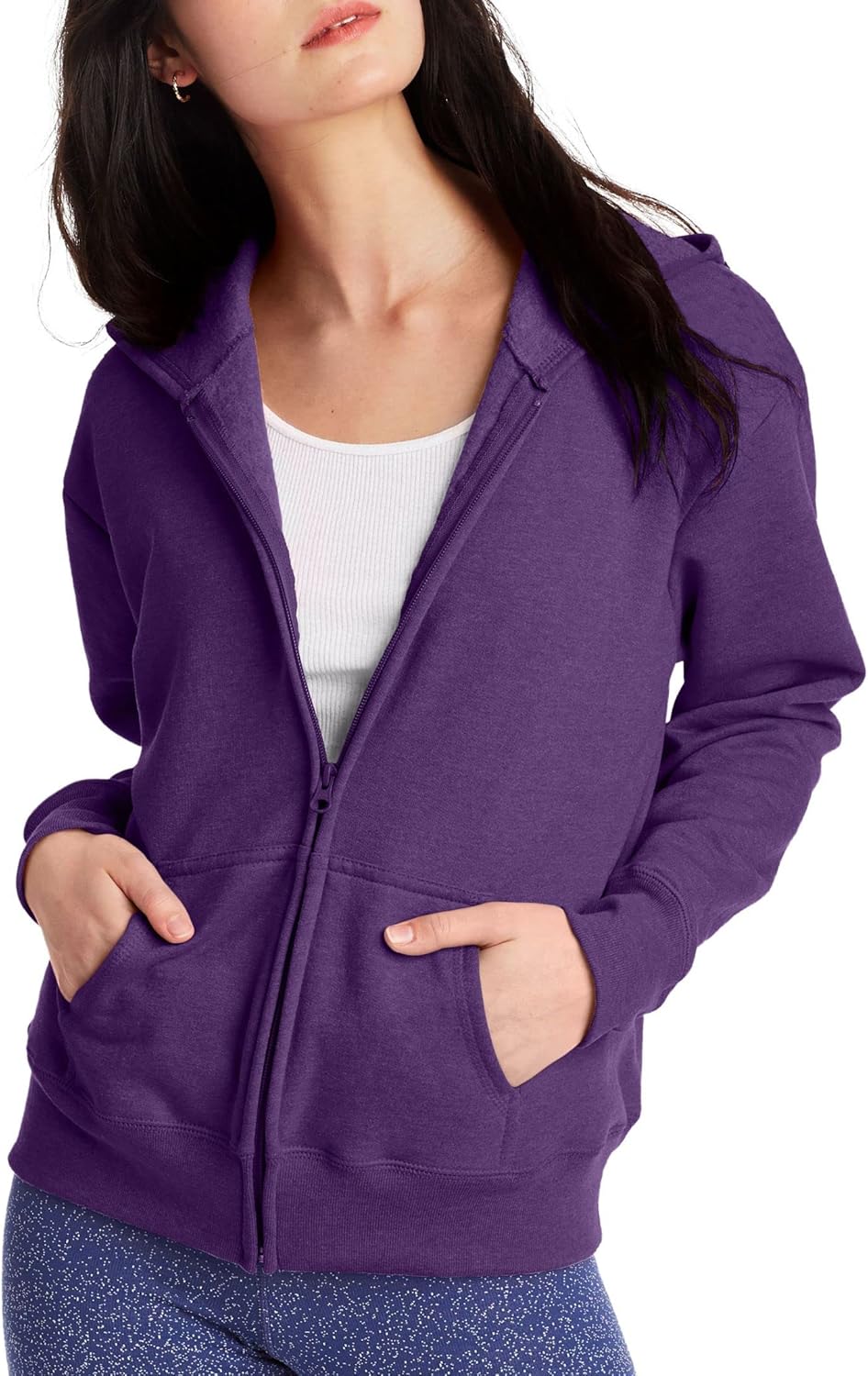 Hanes, Ecosmart Fleece Full Hoodie, Zip-up Hooded Sweatshirt for Women-2