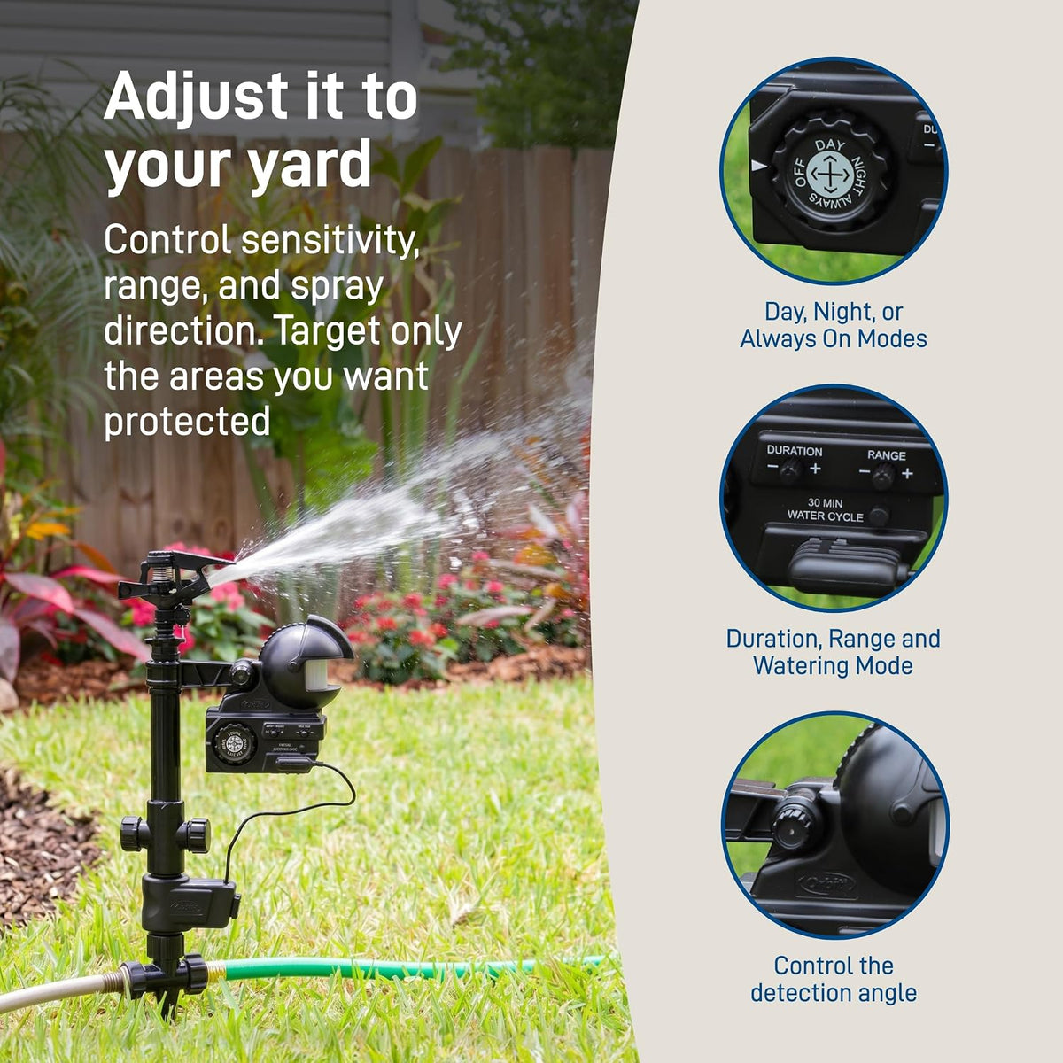 Orbit Yard Enforcer Motion-Activated Sprinkler - Outdoor Animal Repeller & Lawn Protector - Motion Sensor - Multi-Angle Detection - Weatherproof Dual-Purpose Sprinkler - 62100
