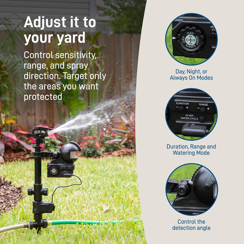 Orbit Yard Enforcer Motion-Activated Sprinkler - Outdoor Animal Repeller & Lawn Protector - Motion Sensor - Multi-Angle Detection - Weatherproof Dual-Purpose Sprinkler - 62100
