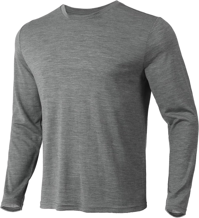 Merino Protect 100% Merino Wool Base Layer Mens Long Sleeve Shirts Soft Thermal Underwear for Hunting Hiking-37