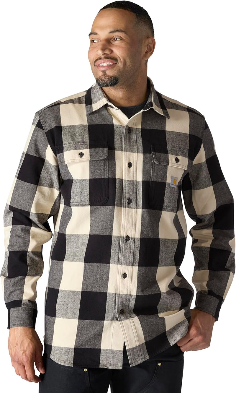 Carhartt Men’s Loose Fit Heavyweight Flannel Long-Sleeve Plaid Shirt-66