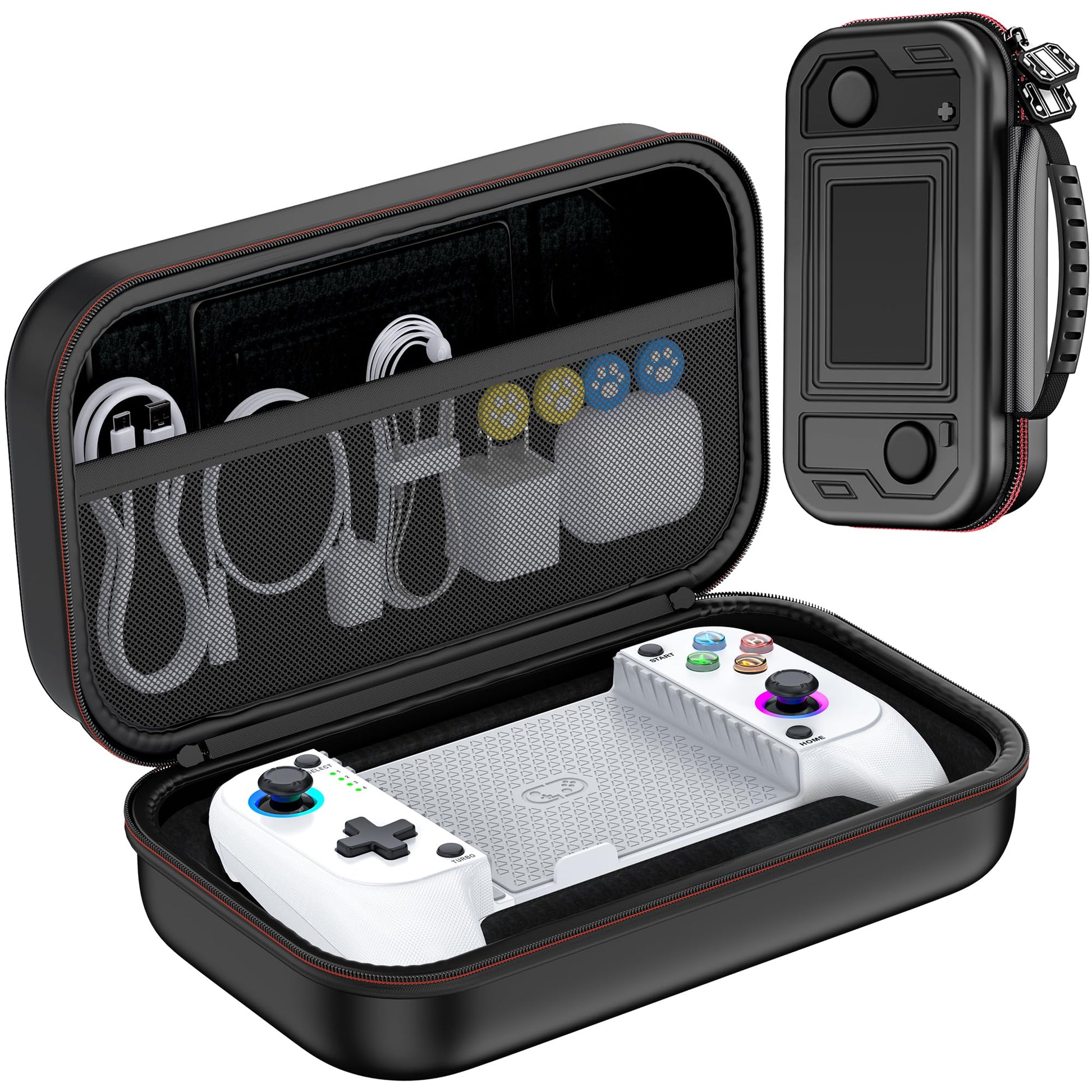 Mocagen MC1 Phone Controller for iPhone/Android Support Phone Case, Hall Effect Joysticks, Wireless Mobile Gaming Controller with 8-Color RGB Lighting, Turbo, Triggers, KeyLinker App