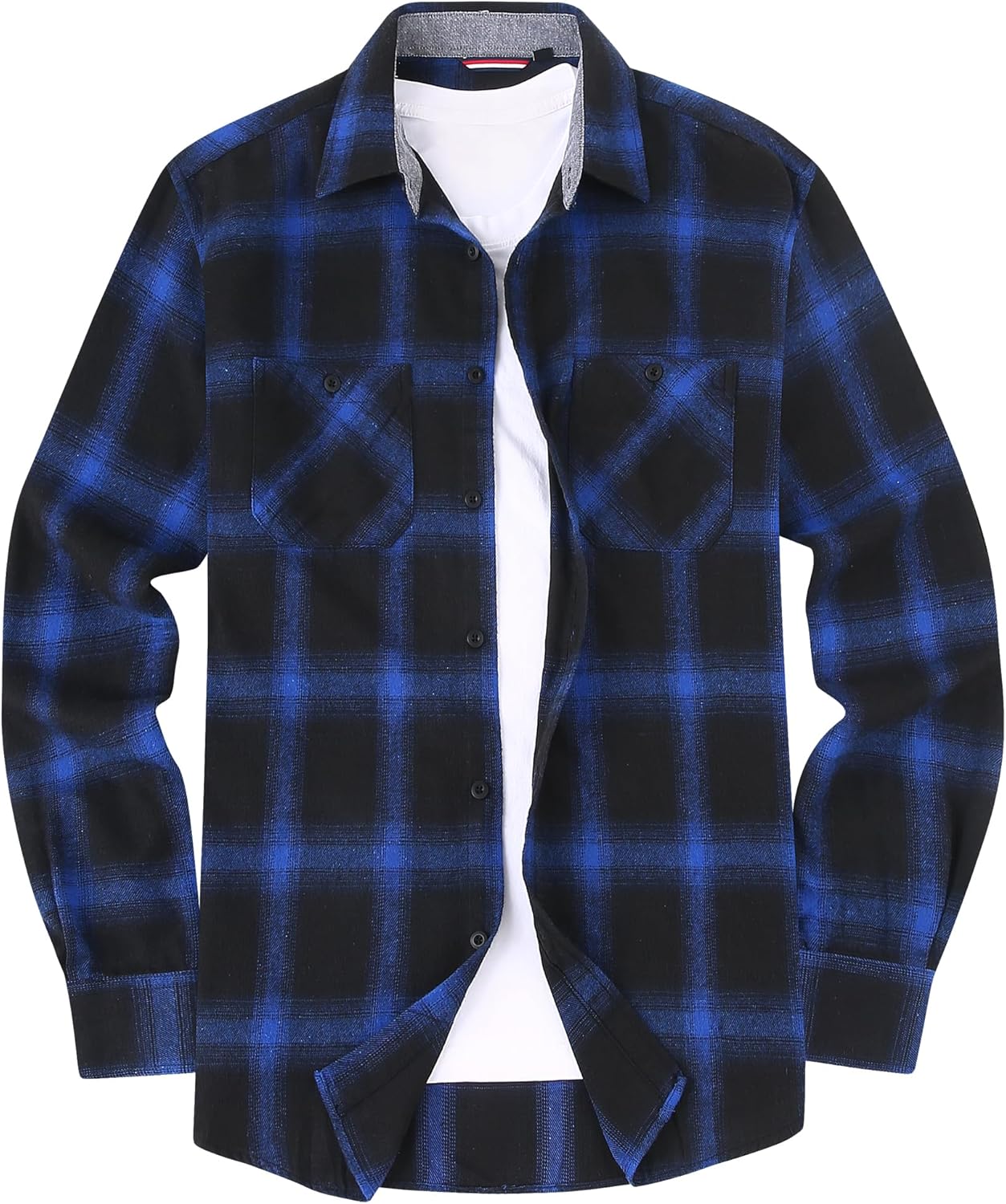 Esabel.C Mens Flannel Shirt Regular Fit Long Sleeve,Casual Button Down Plaid Flannel Shirt for Men-21
