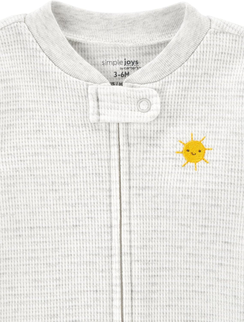 Simple Joys by Carter's unisex-baby 2-way Zip Thermal Footed Sleep and Play, Pack of 2
