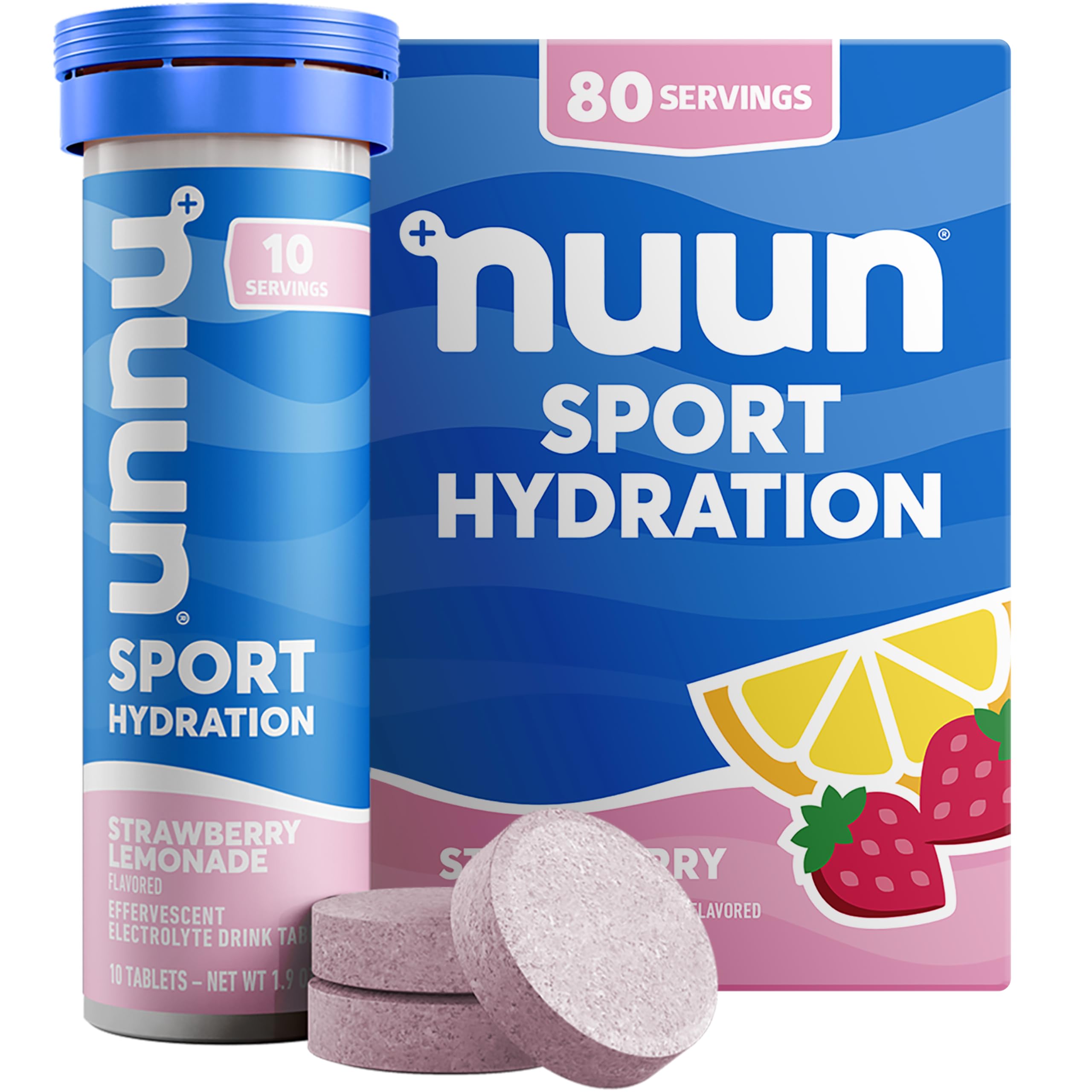 Nuun Sport Electrolyte Tablets with Magnesium, Calcium, Potassium, Chloride & Sodium, Gluten Free & Vegan, Tri-Berry, 4 Pack (40 Servings Total)