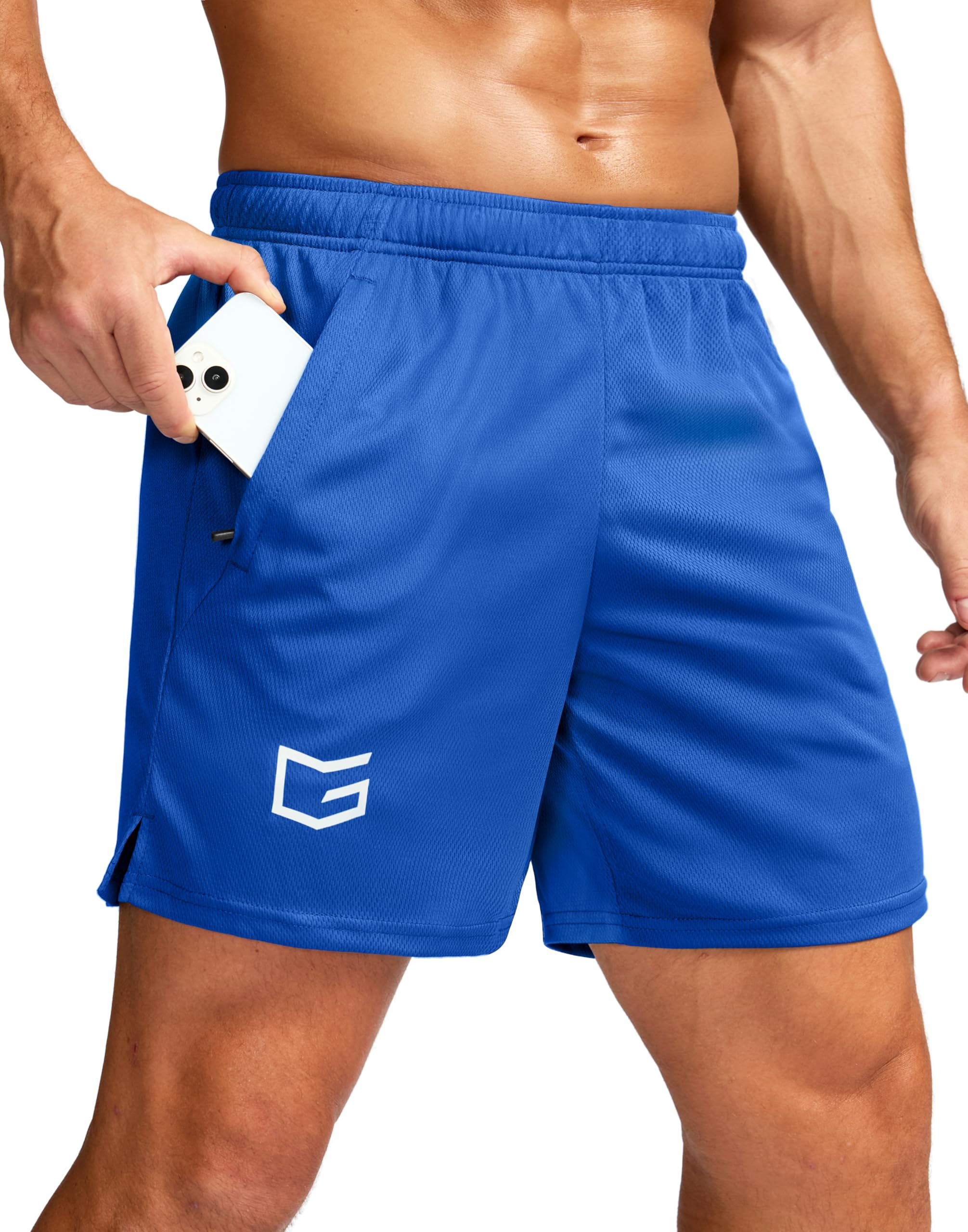 G Gradual Men's 5"/ 7"/ 9" Workout Running Shorts Quick Dry Lightweight Gym Shorts with Zip Pockets
