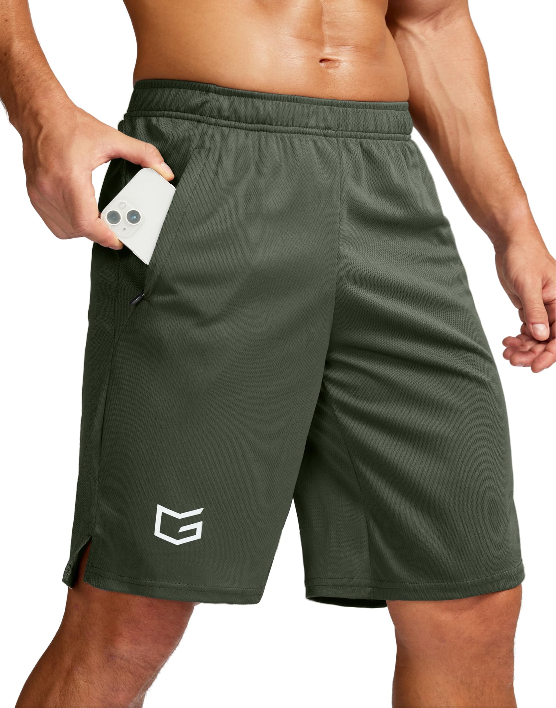 G Gradual Men's 5"/ 7"/ 9" Workout Running Shorts Quick Dry Lightweight Gym Shorts with Zip Pockets