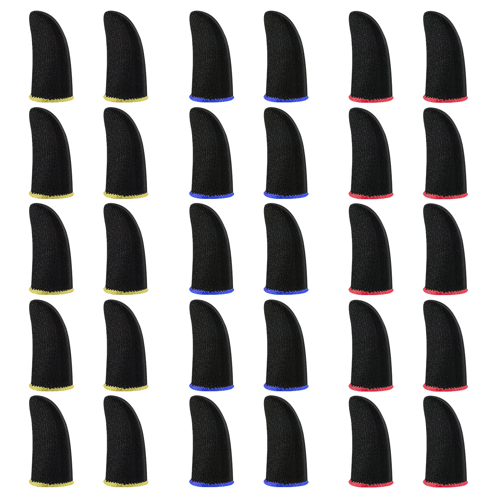 30pcs Gamer Finger Sleeves Carbon Compression Support Thumb Gloves Touchscreen Finger Cover Anti Sweat Mobile Phone Tablet Gaming Stabilizer for All Touchscreen Devices