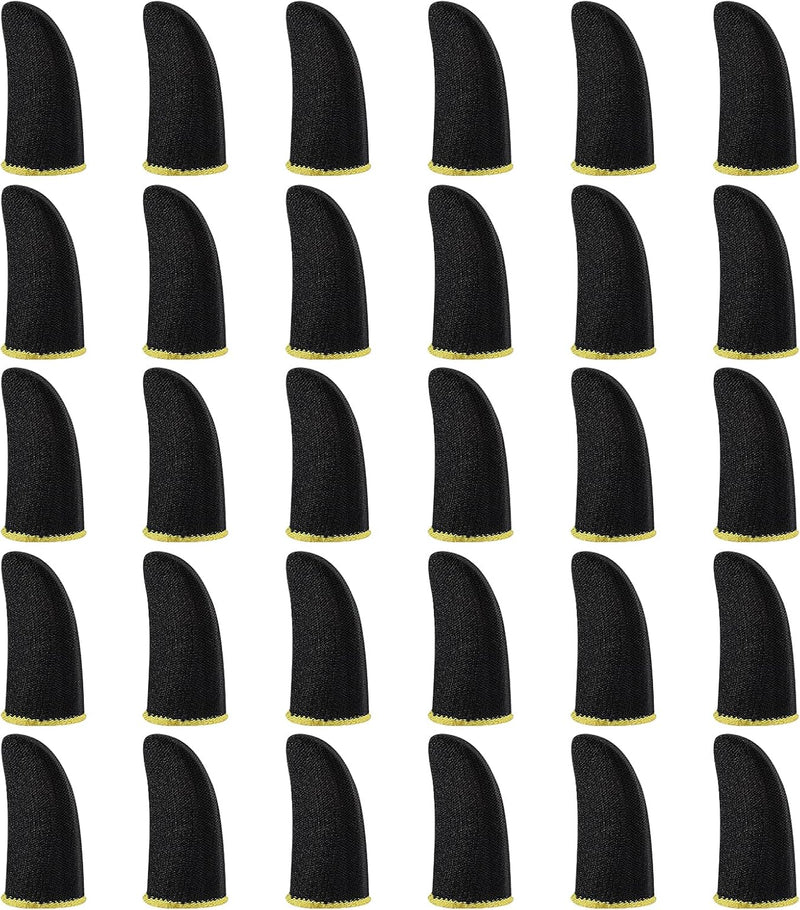 30pcs Gamer Finger Sleeves Carbon Compression Support Thumb Gloves Touchscreen Finger Cover Anti Sweat Mobile Phone Tablet Gaming Stabilizer for All Touchscreen Devices