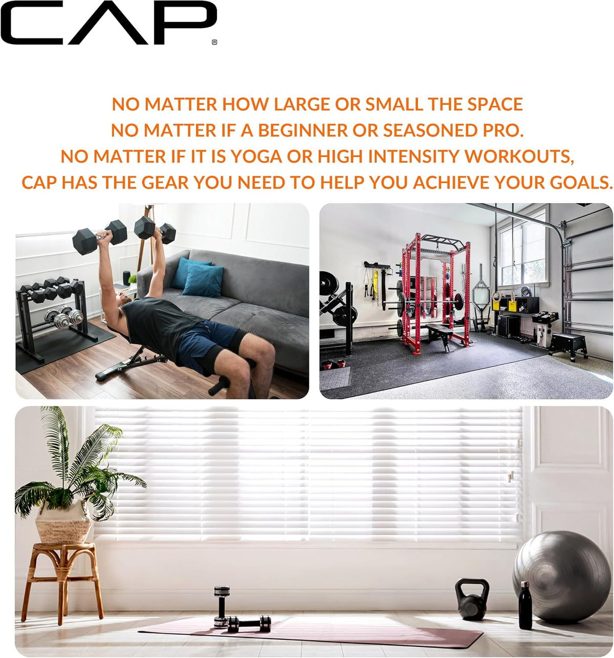 CAP 36-Inch Firm High-Density Foam Roller, Exercise & Recovery Massage, Black