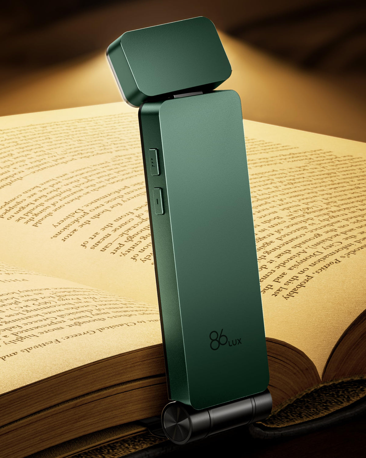86lux Book Light, Rechargeable Clip-On LED Reading Light for Bed | 3 Color Temperatures with Stepless Dimming, Ultralight Bookmark Design for Book Lovers, Grey
