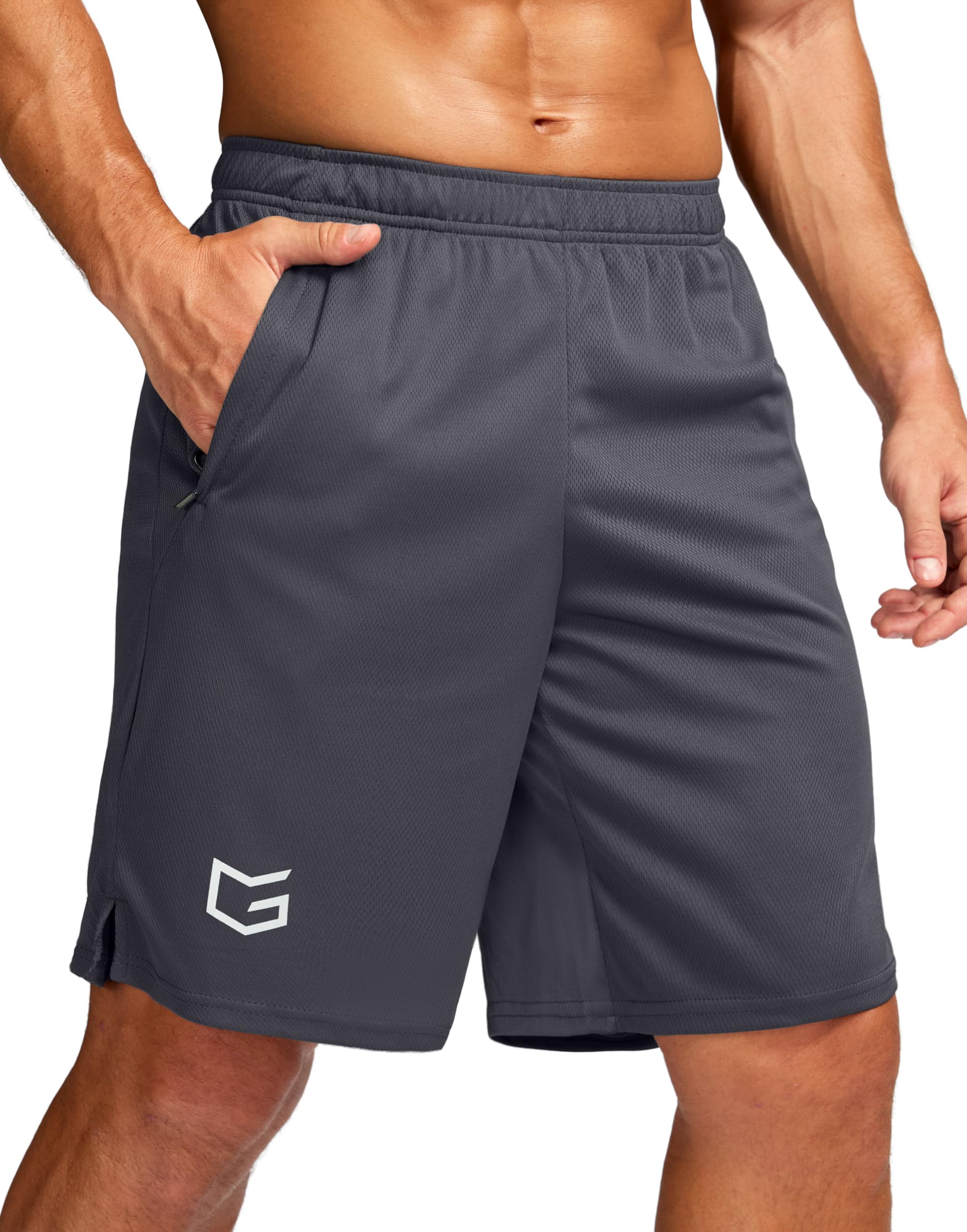 G Gradual Men's 5"/ 7"/ 9" Workout Running Shorts Quick Dry Lightweight Gym Shorts with Zip Pockets