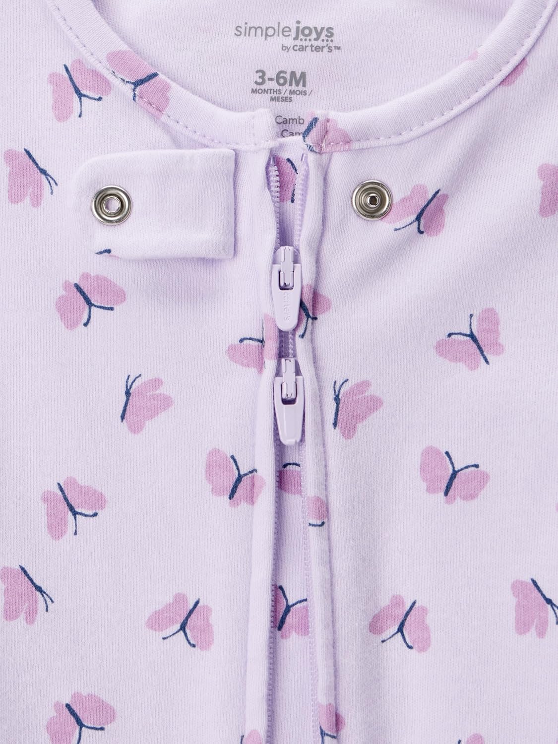 Simple Joys by Carter's Baby Girls' Cotton Footed Sleep and Play, Pack of 2