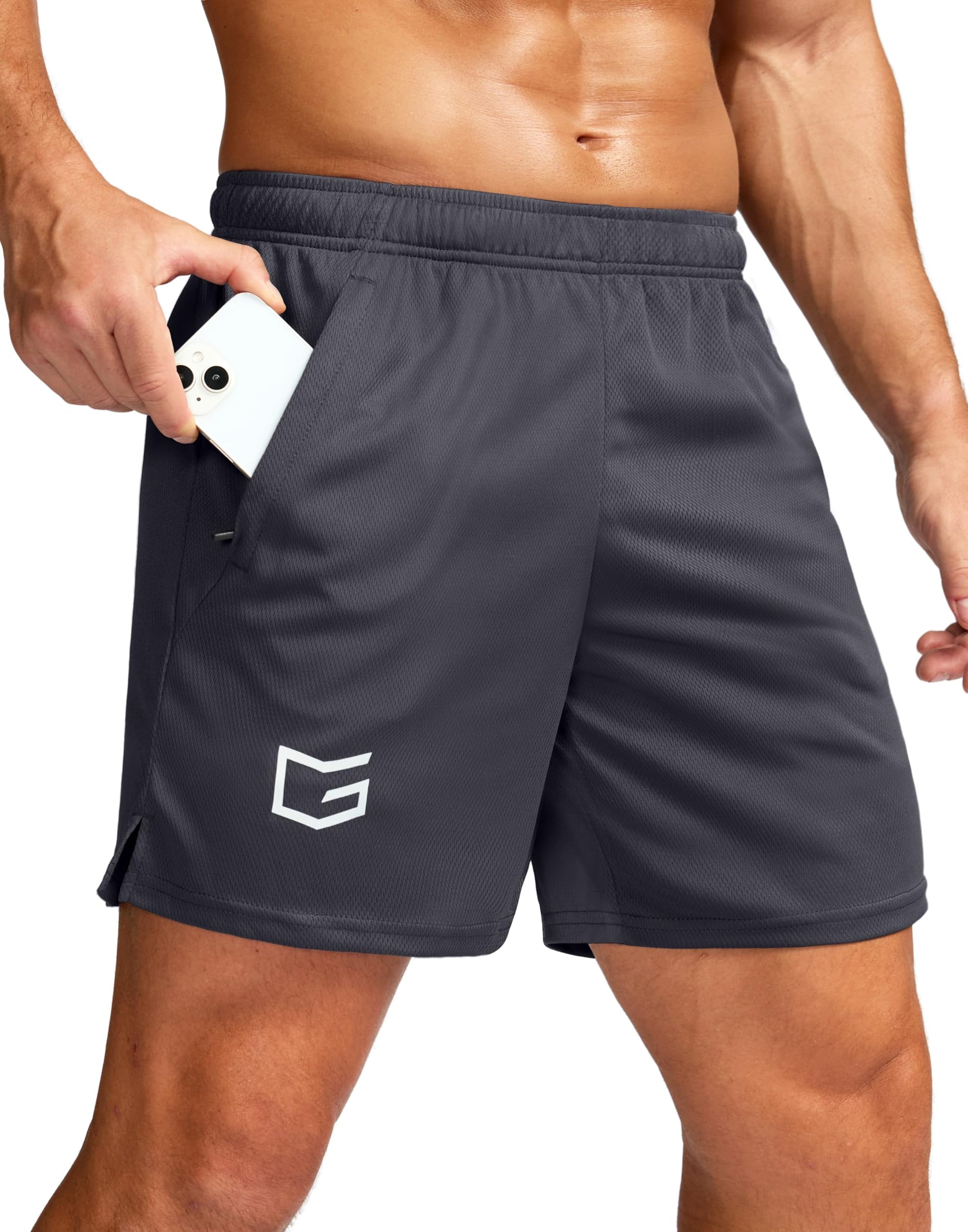 G Gradual Men's 5"/ 7"/ 9" Workout Running Shorts Quick Dry Lightweight Gym Shorts with Zip Pockets