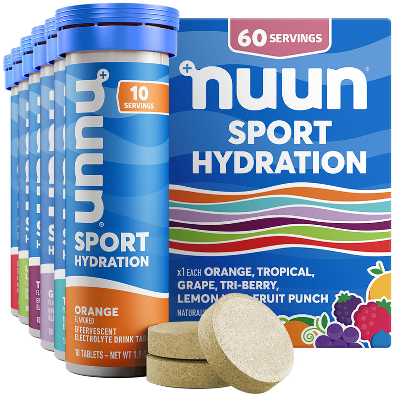 Nuun Sport Electrolyte Tablets with Magnesium, Calcium, Potassium, Chloride & Sodium, Gluten Free & Vegan, Tri-Berry, 4 Pack (40 Servings Total)