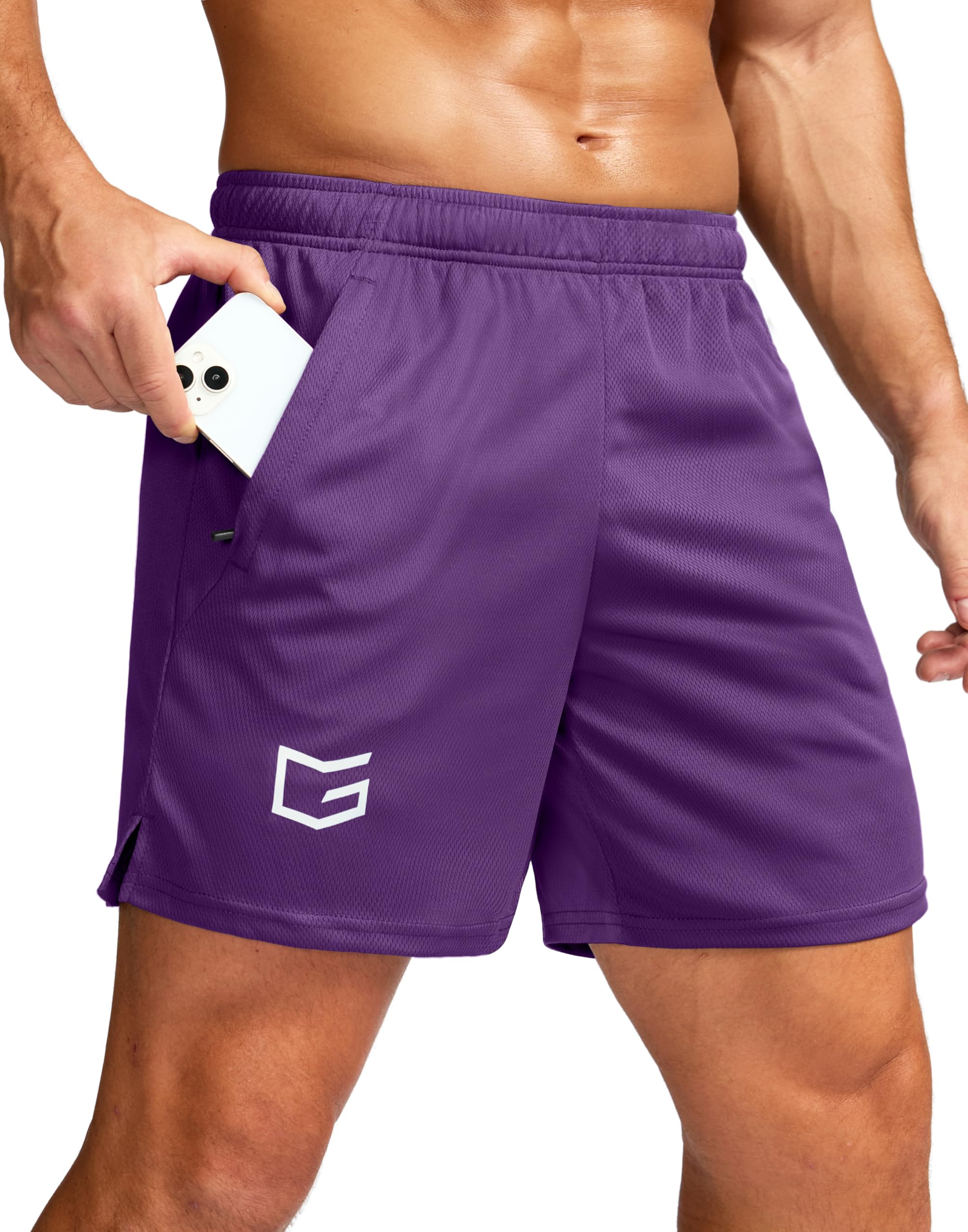 G Gradual Men's 5"/ 7"/ 9" Workout Running Shorts Quick Dry Lightweight Gym Shorts with Zip Pockets