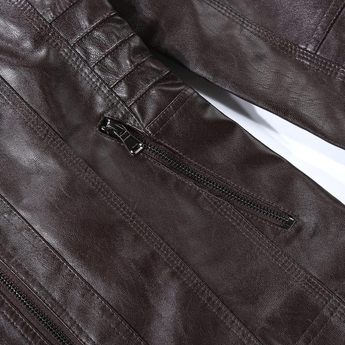 Tanming Womens Faux Leather Jacket Hooded Moto Biker Coat Outerwear Fall Fashion Outfits Winter Clothes-70