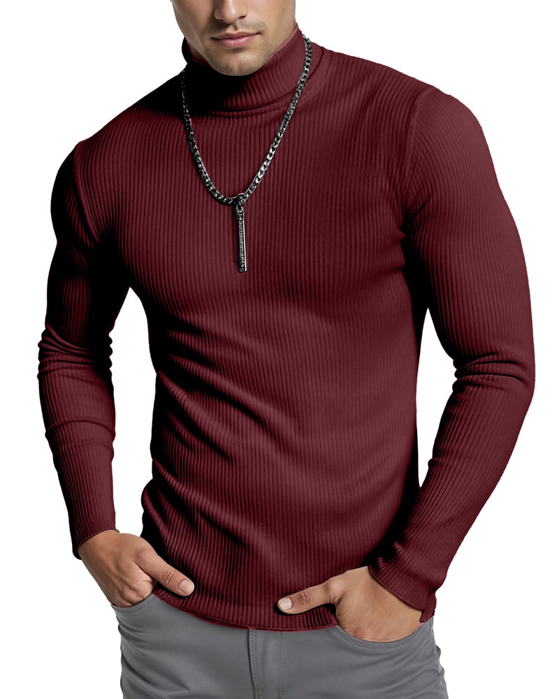 NY Threads Men's Ribbed Turtleneck Slim Fit Pullover Casual Long Sleeves Basic Top-33