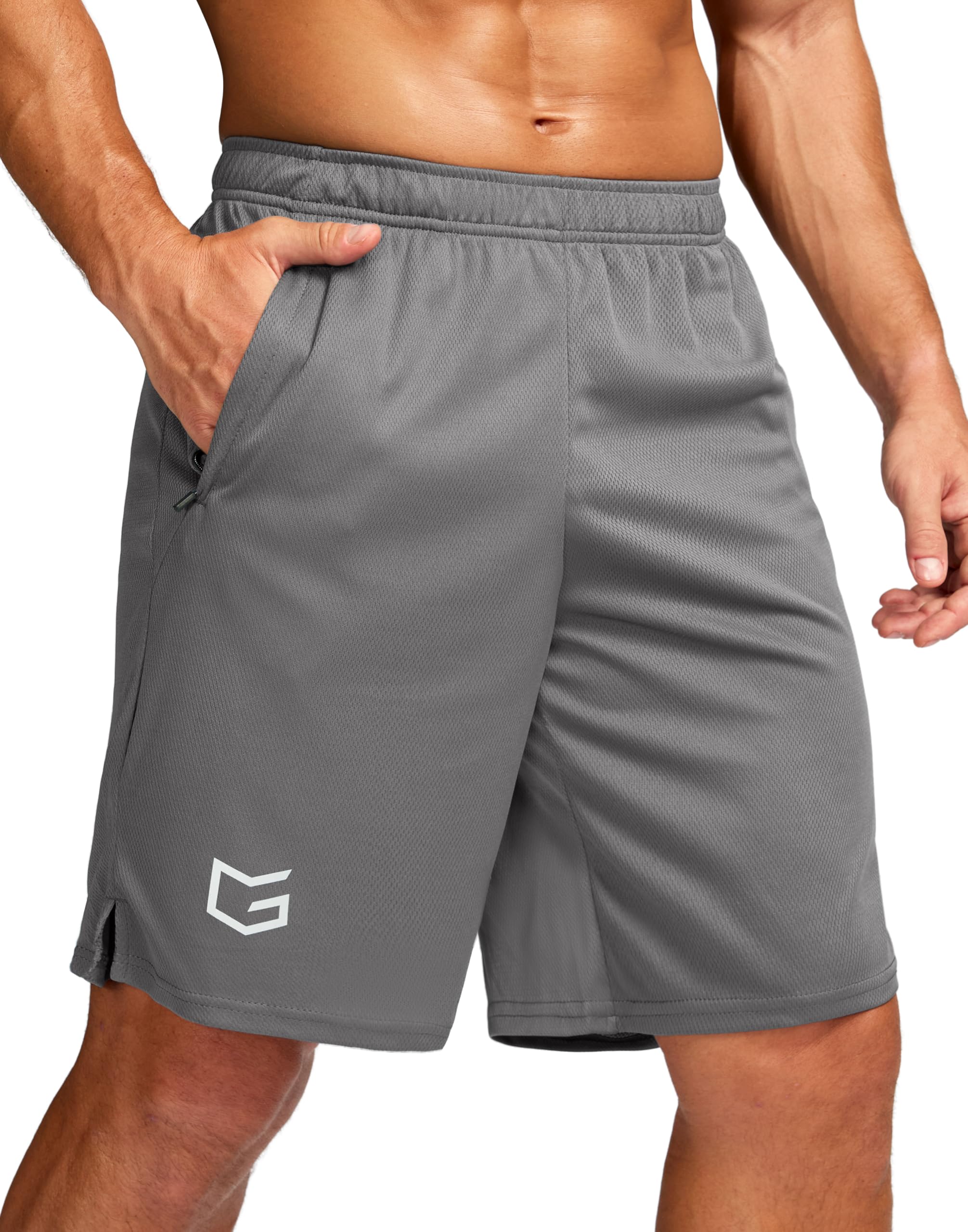 G Gradual Men's 5"/ 7"/ 9" Workout Running Shorts Quick Dry Lightweight Gym Shorts with Zip Pockets