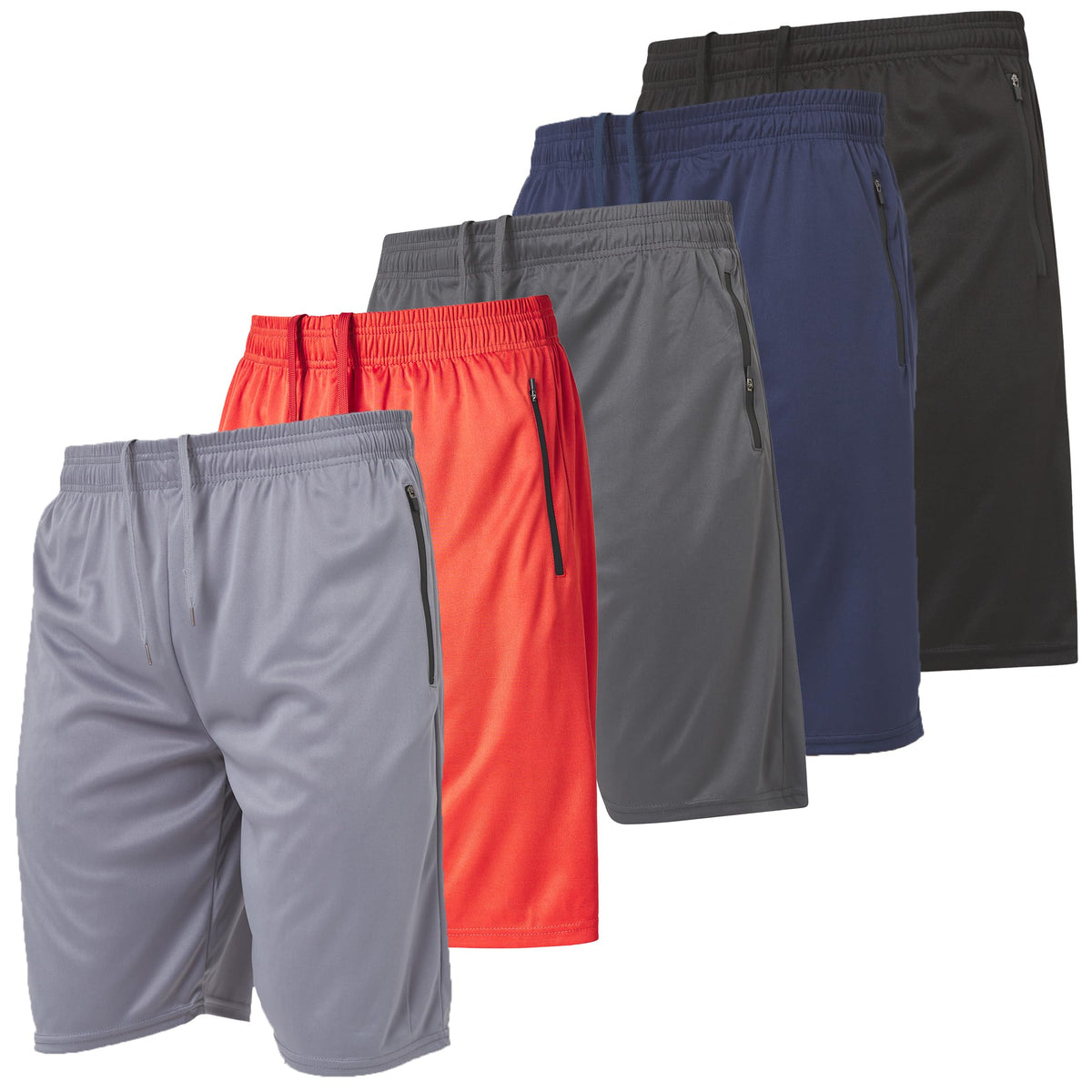 Ultra Performance Mens 5 Pack Athletic Running Shorts, Loose fit Basketball Gym Workout Shorts for Men with Zippered Pockets