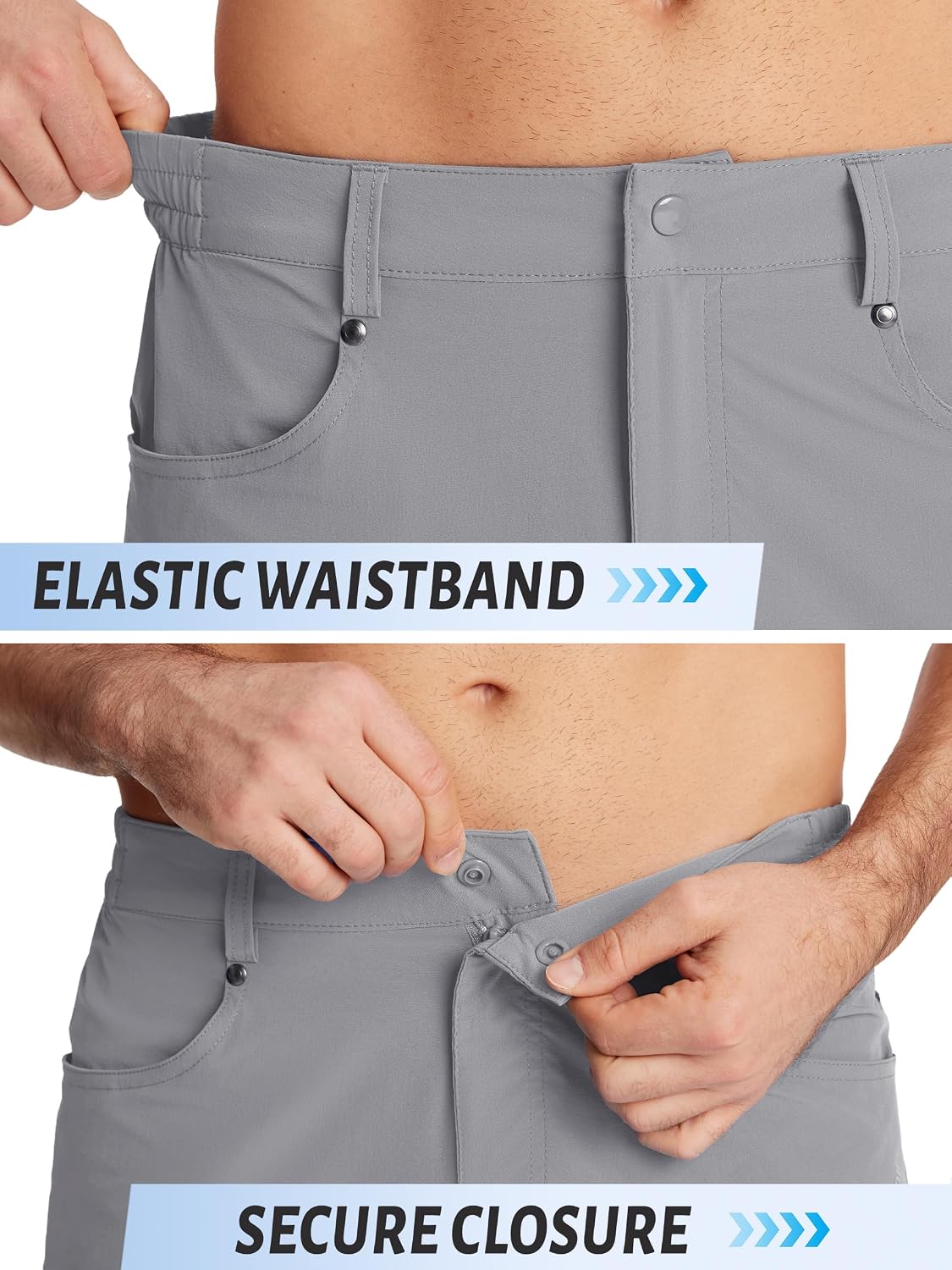 TACVASEN Men's Hiking Cargo Shorts 10" with Zipper Pockets Quick Dry Casual Stretch Golf Work Short Outdoor Summer