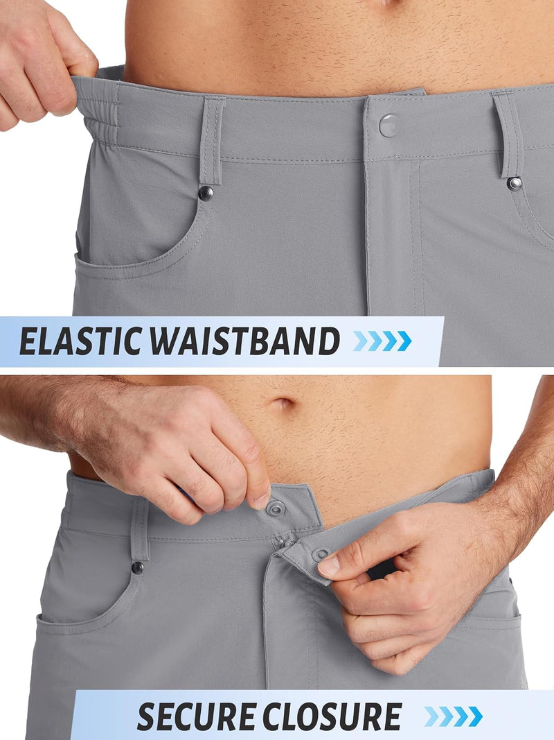 TACVASEN Men's Hiking Cargo Shorts 10" with Zipper Pockets Quick Dry Casual Stretch Golf Work Short Outdoor Summer