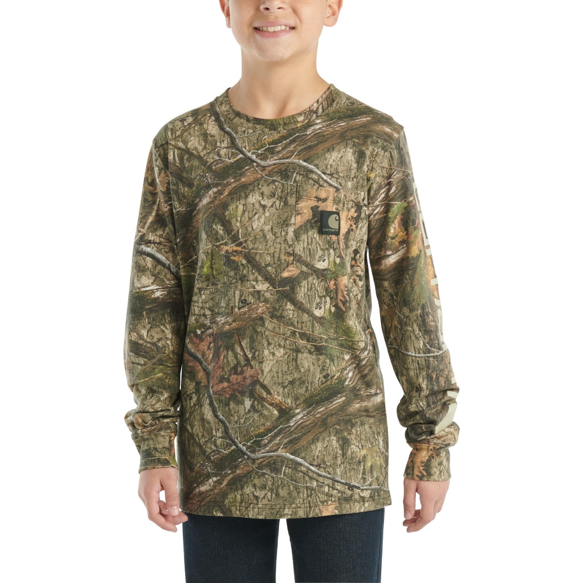 Carhartt Boys' Long-Sleeve Logo Sleeve Pocket T-Shirt