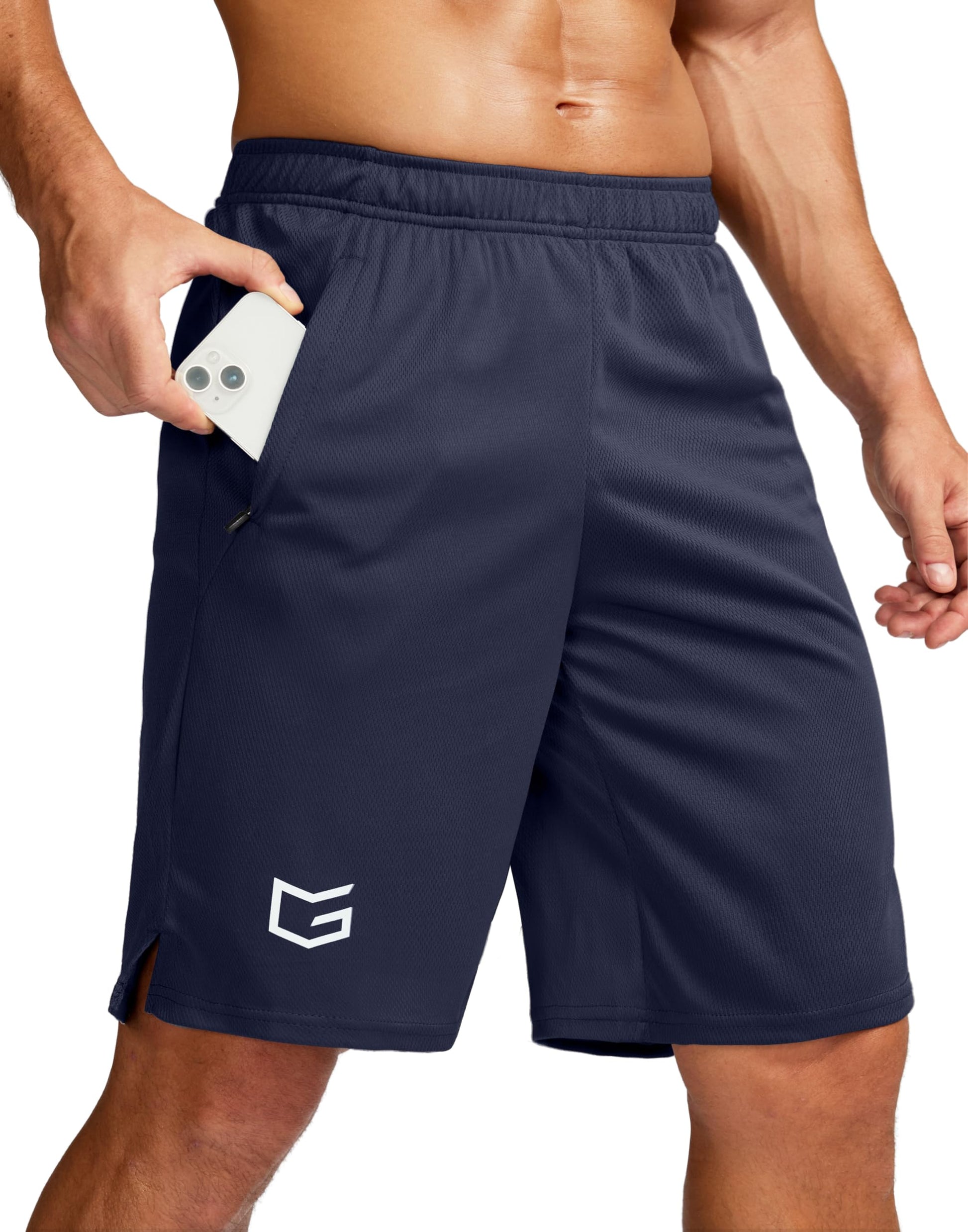 G Gradual Men's 5"/ 7"/ 9" Workout Running Shorts Quick Dry Lightweight Gym Shorts with Zip Pockets