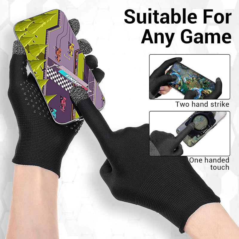 Ultra-Thin Mobile Gaming Gloves Touchscreen Gaming Gloves Anti-Sweat Mobile Finger Sleeve Breathable