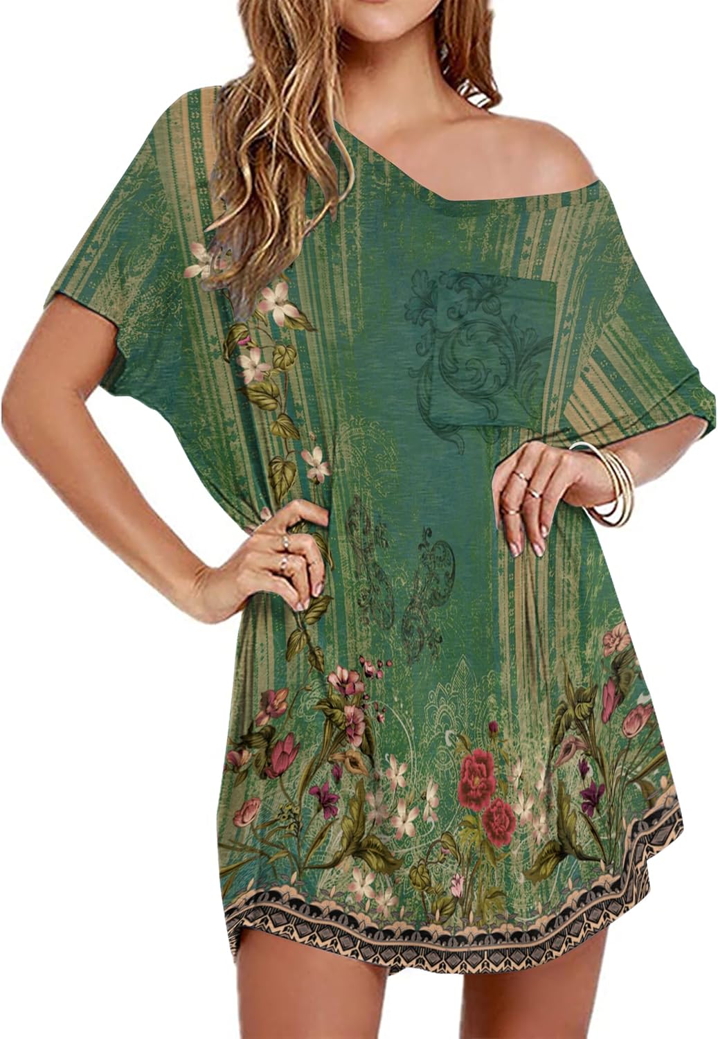 Ekouaer Womens Tshirt Nightgown Cotton V Neck Sleepshirts Comfy Casual Nightshirt for Women-97