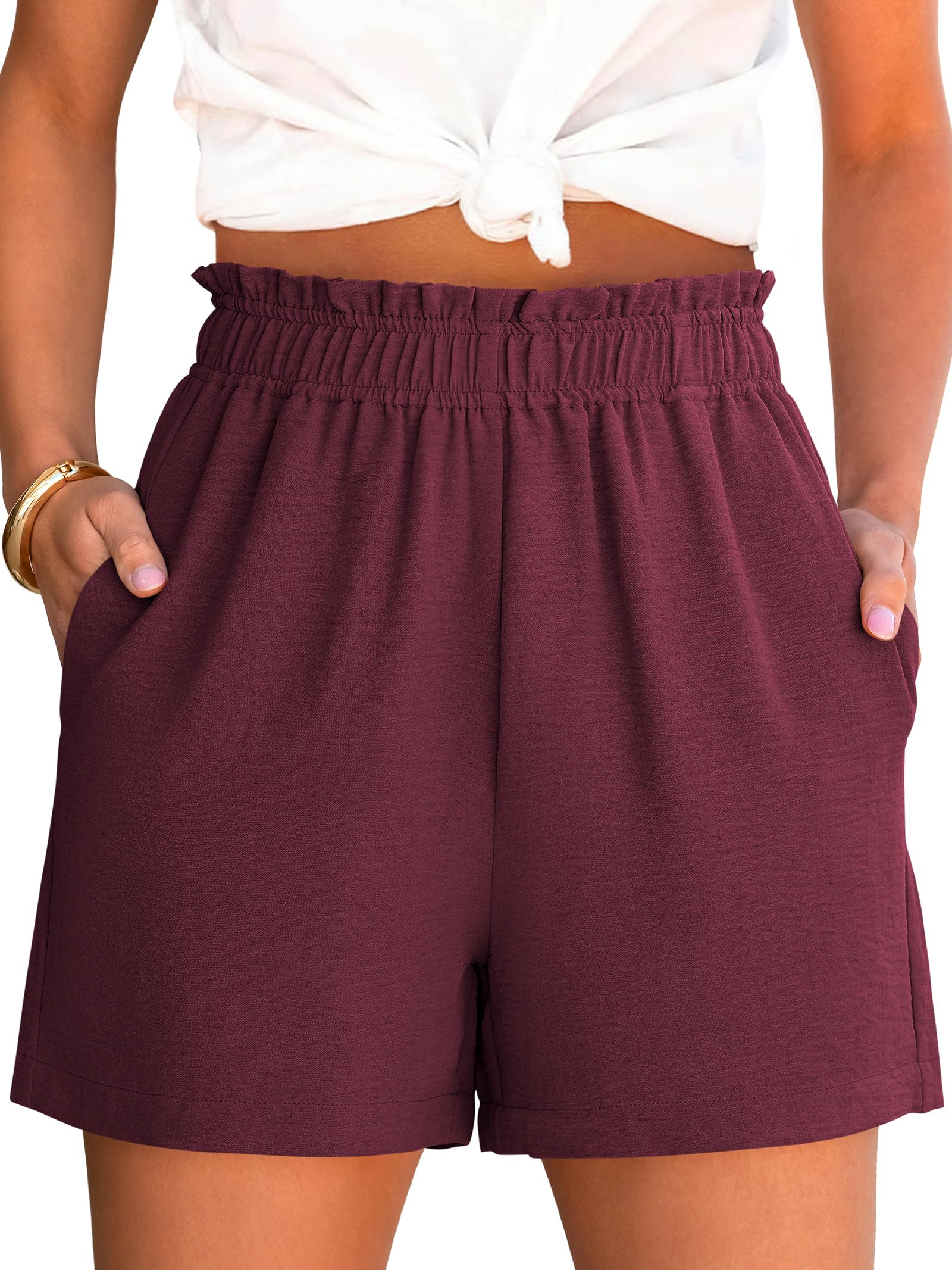 ANRABESS Shorts for Women Summer Casual Elastic High Waisted Dressy Lounge Shorts Comfy Bottoms 2026 Beach Vacation Clothes