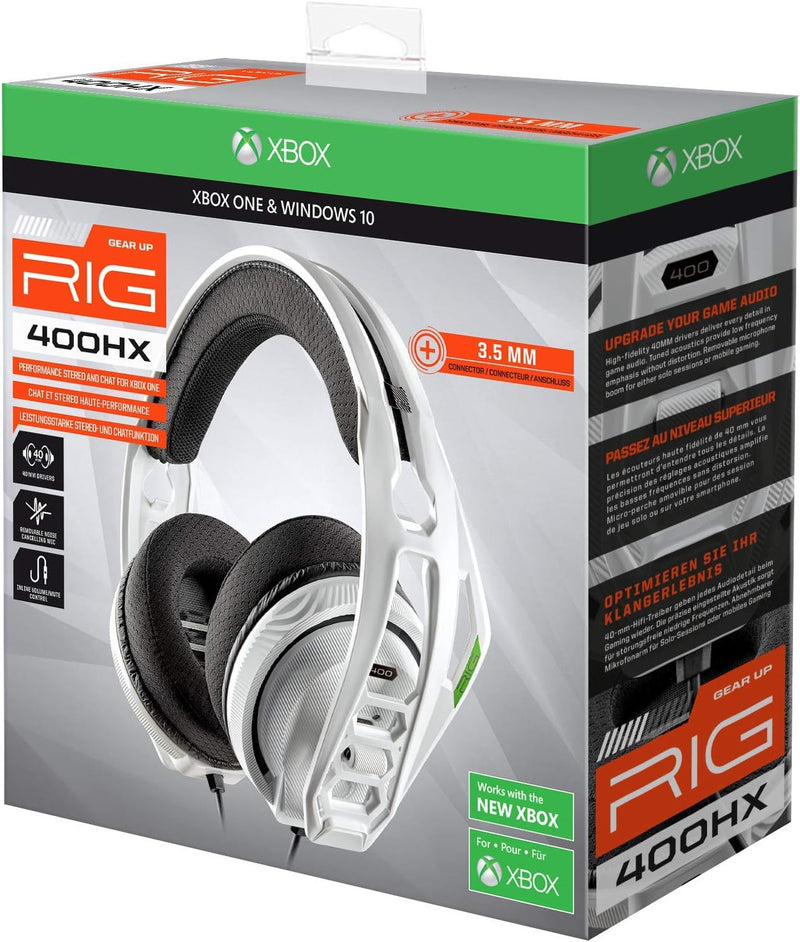 Nacon RIG RIG400HXW Gaming Headphones, Multi-platform compatibility, White