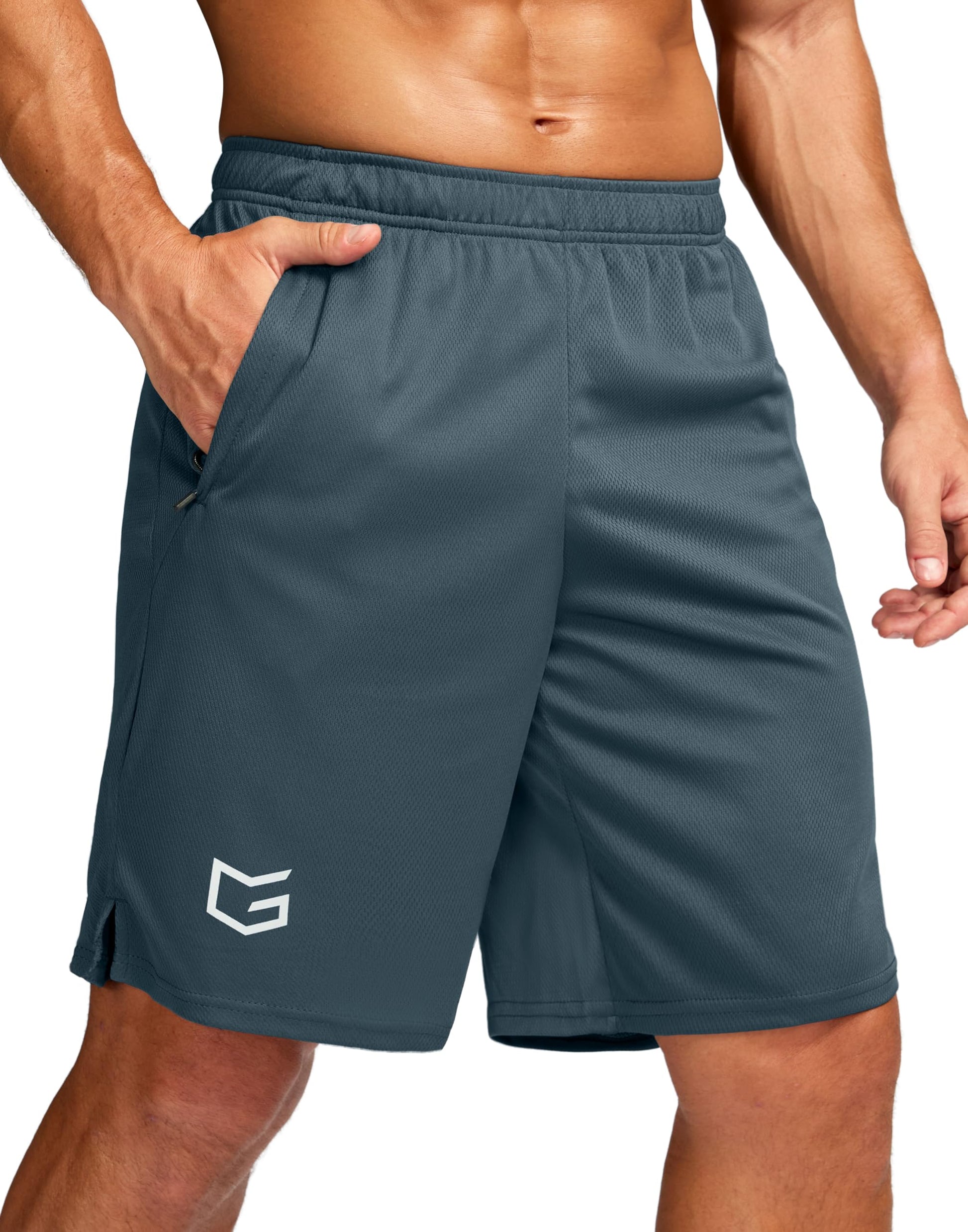 G Gradual Men's 5"/ 7"/ 9" Workout Running Shorts Quick Dry Lightweight Gym Shorts with Zip Pockets