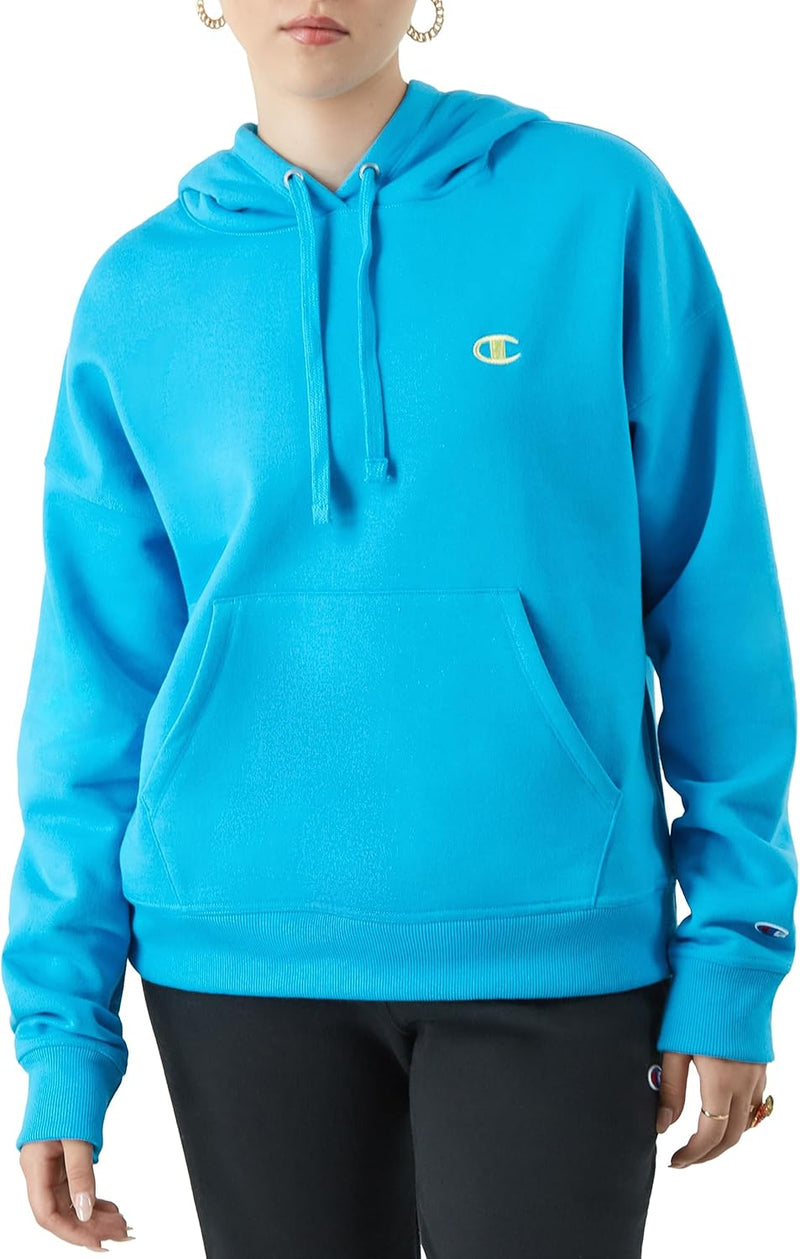 Champion Women’s Pullover Fleece Hoodie, Loose Fit, Midweight, Script Logo-49