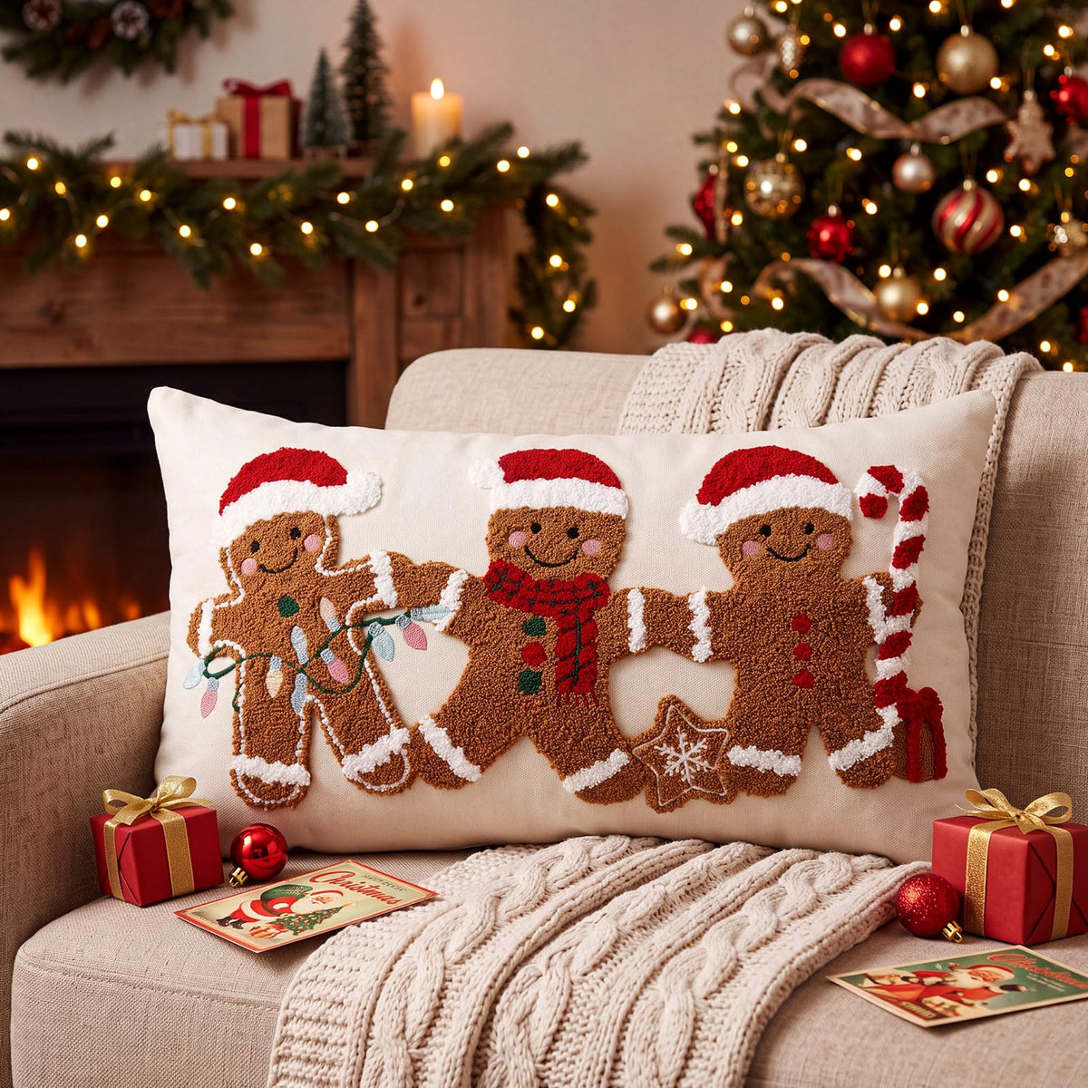 Boao Fall Pumpkin Pillow Covers 12x20 Rustic Boho Brown Beige Lumbar Case