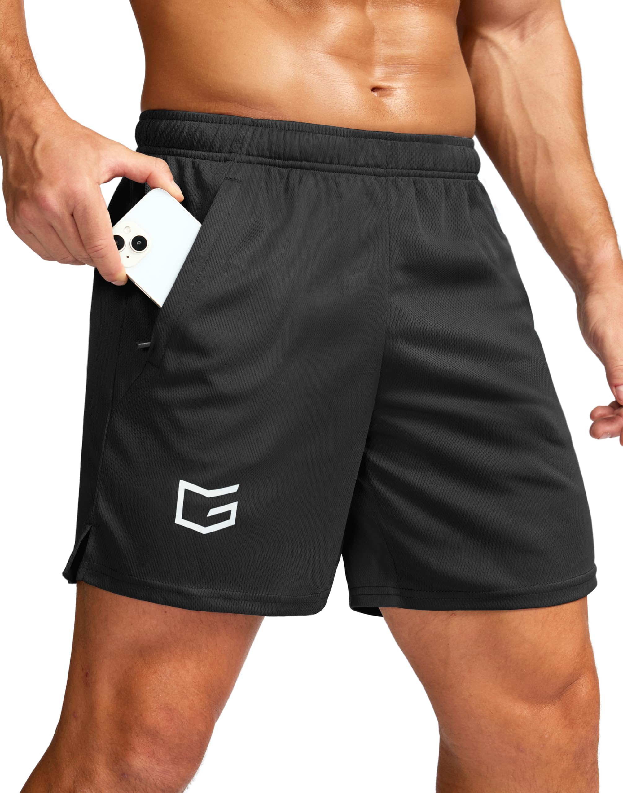 G Gradual Men's 5"/ 7"/ 9" Workout Running Shorts Quick Dry Lightweight Gym Shorts with Zip Pockets
